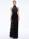 Abito lungo RYN in tulle con pannelli e spacco-ALICE + OLIVIA