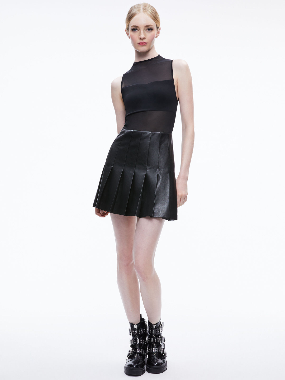 CHARA VEGAN MINI DRESS - BLACK