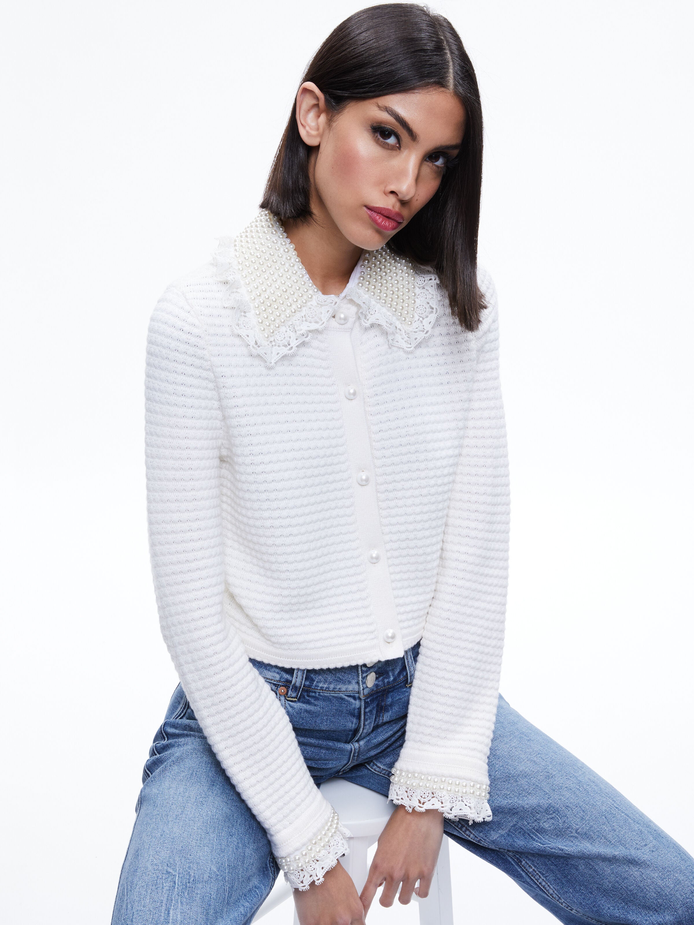 CARDIGAN CON COLLO E DECORAZIONI NOELLA-ALICE + OLIVIA