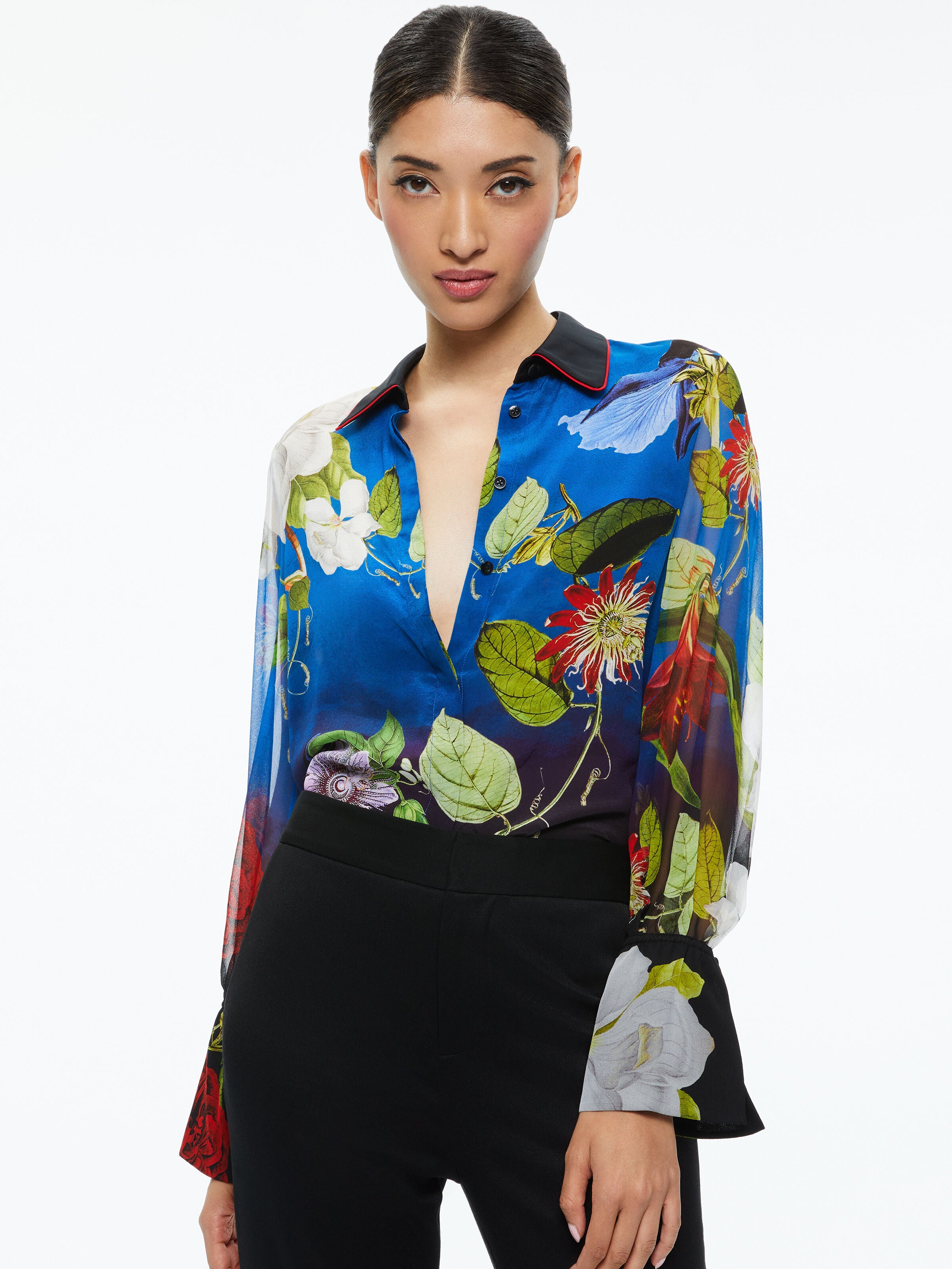 WAN SILK BLOUSE-LUNCH DATE-ALICE + OLIVIA