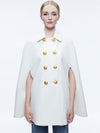 REYNALDA DOUBLE BREASTED CAPE-ECRU-ALICE + OLIVIA