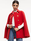 REYNALDA DOUBLE BREASTED CAPE-ECRU-ALICE + OLIVIA
