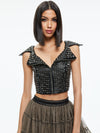 DIGNA STUDDED MOTO TOP-Black-ALICE + OLIVIA