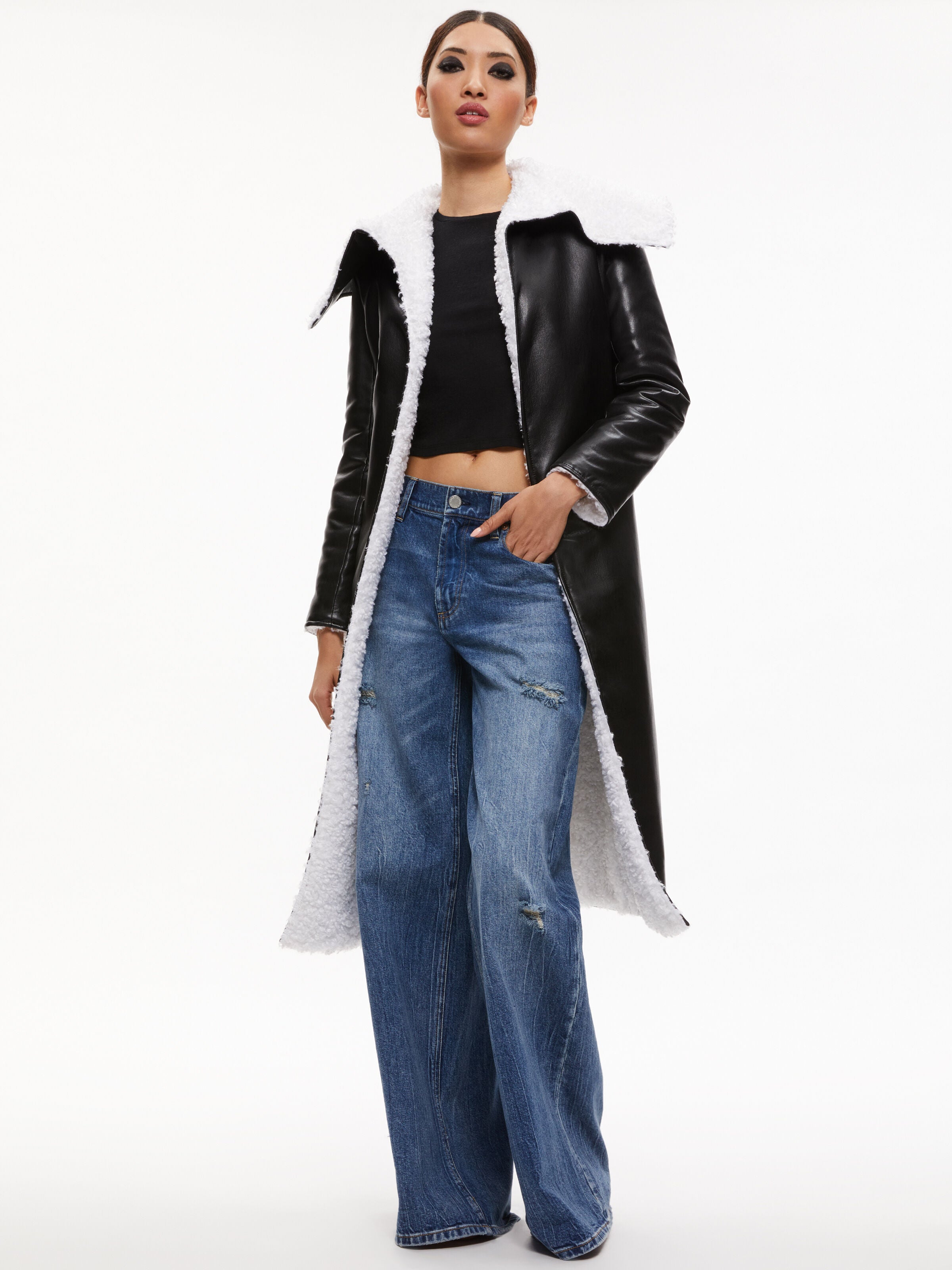 SHAN CAPPOTTO REVERSIBILE IN ECO-SHEARLING-ALICE + OLIVIA
