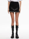 RUBI SEQUIN TWEED MINI SKIRT-Black-ALICE + OLIVIA