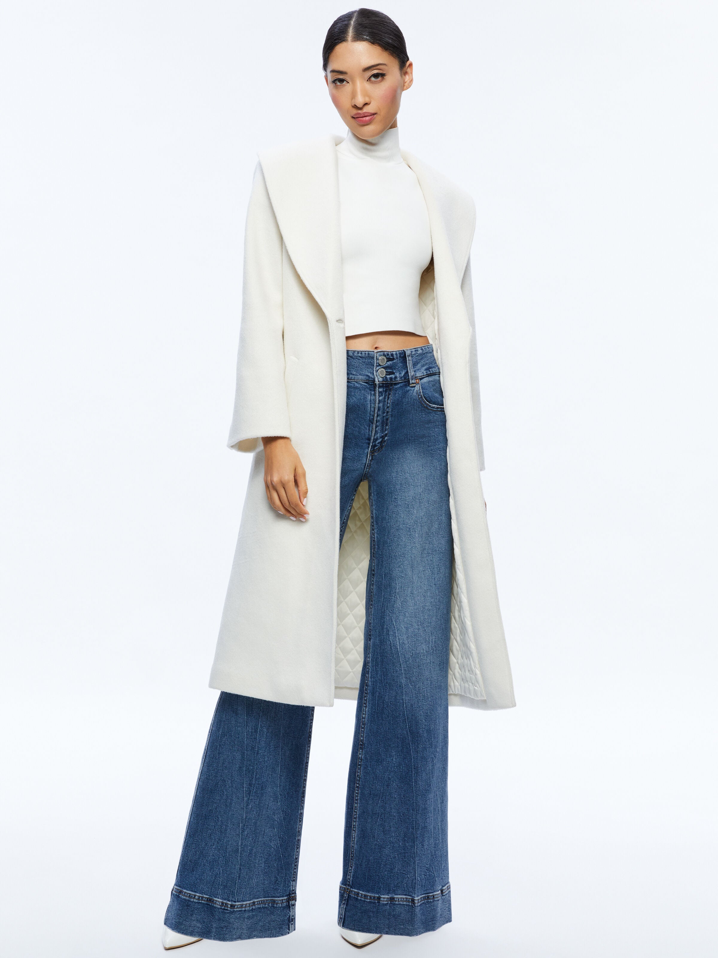 MARCELENE MIDI COAT-ECRU-ALICE + OLIVIA