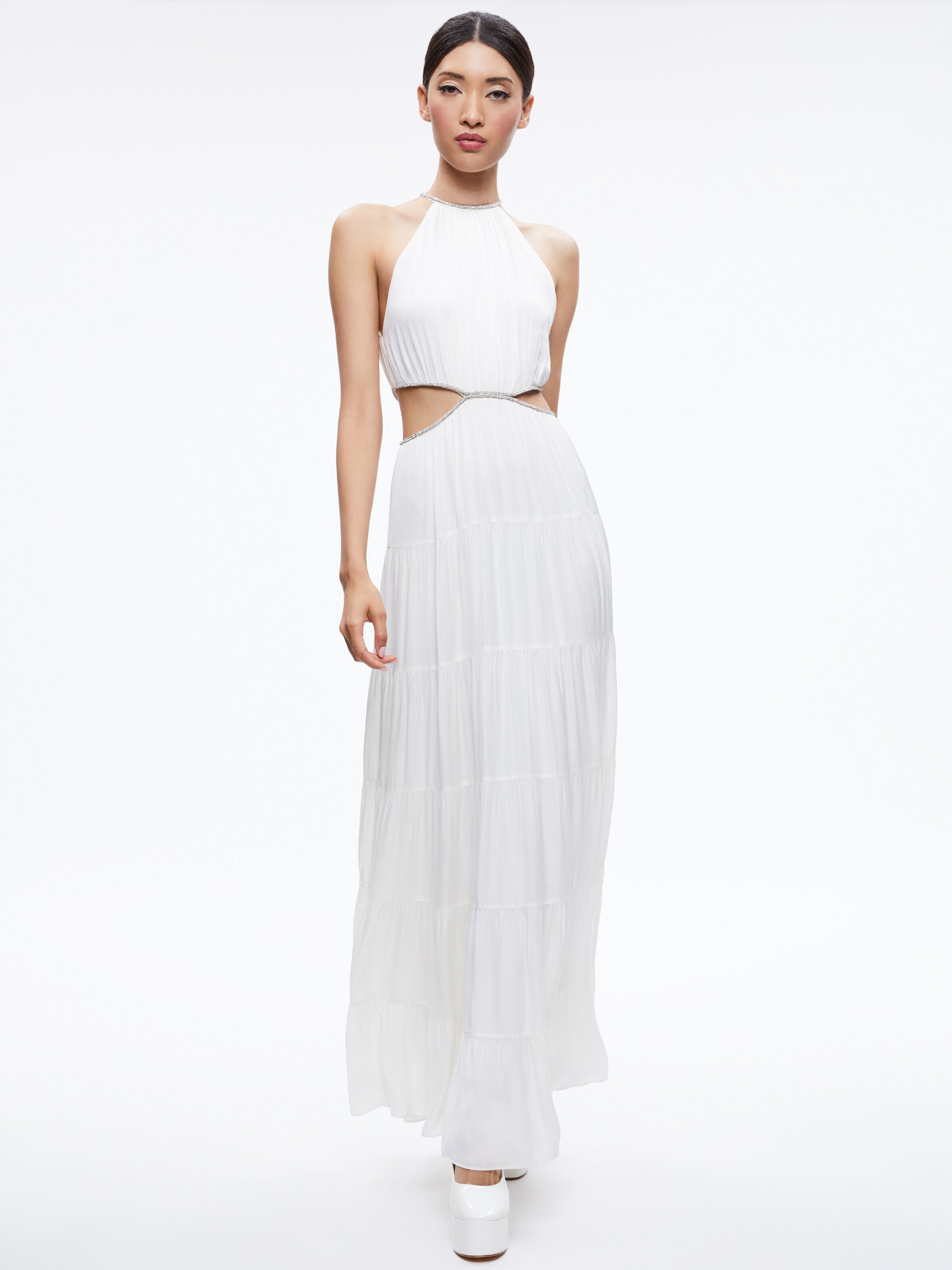 ROBE LONGUE DÉCOUPE EMBELLIE MYRTICE-ALICE + OLIVIA