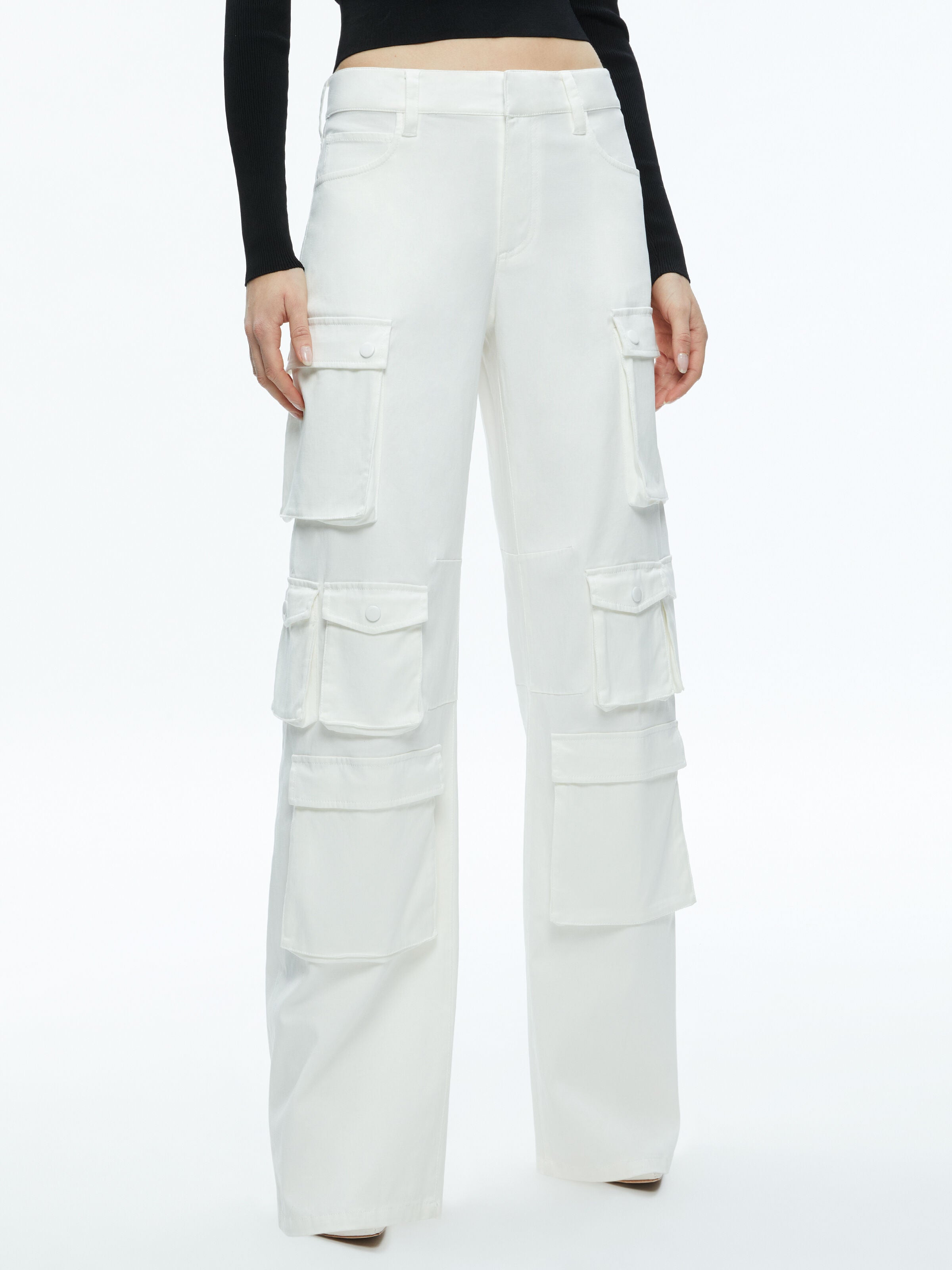 PANTALONI CARGO A VITA MEDIA E GAMBA LARGA OLYMPIA-ALICE + OLIVIA