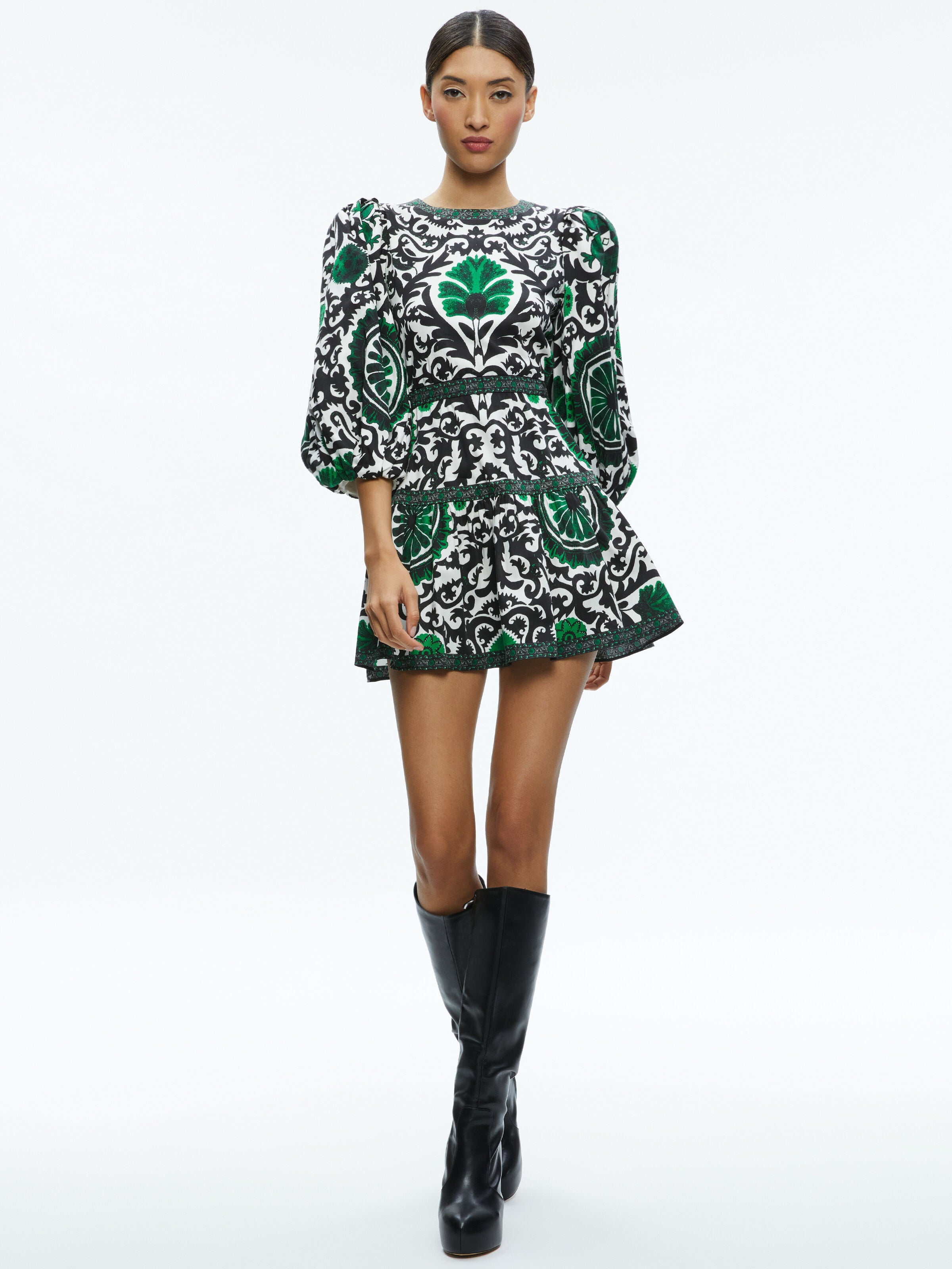 SHAYLA PLEATED SLEEVE TIERED DRESS