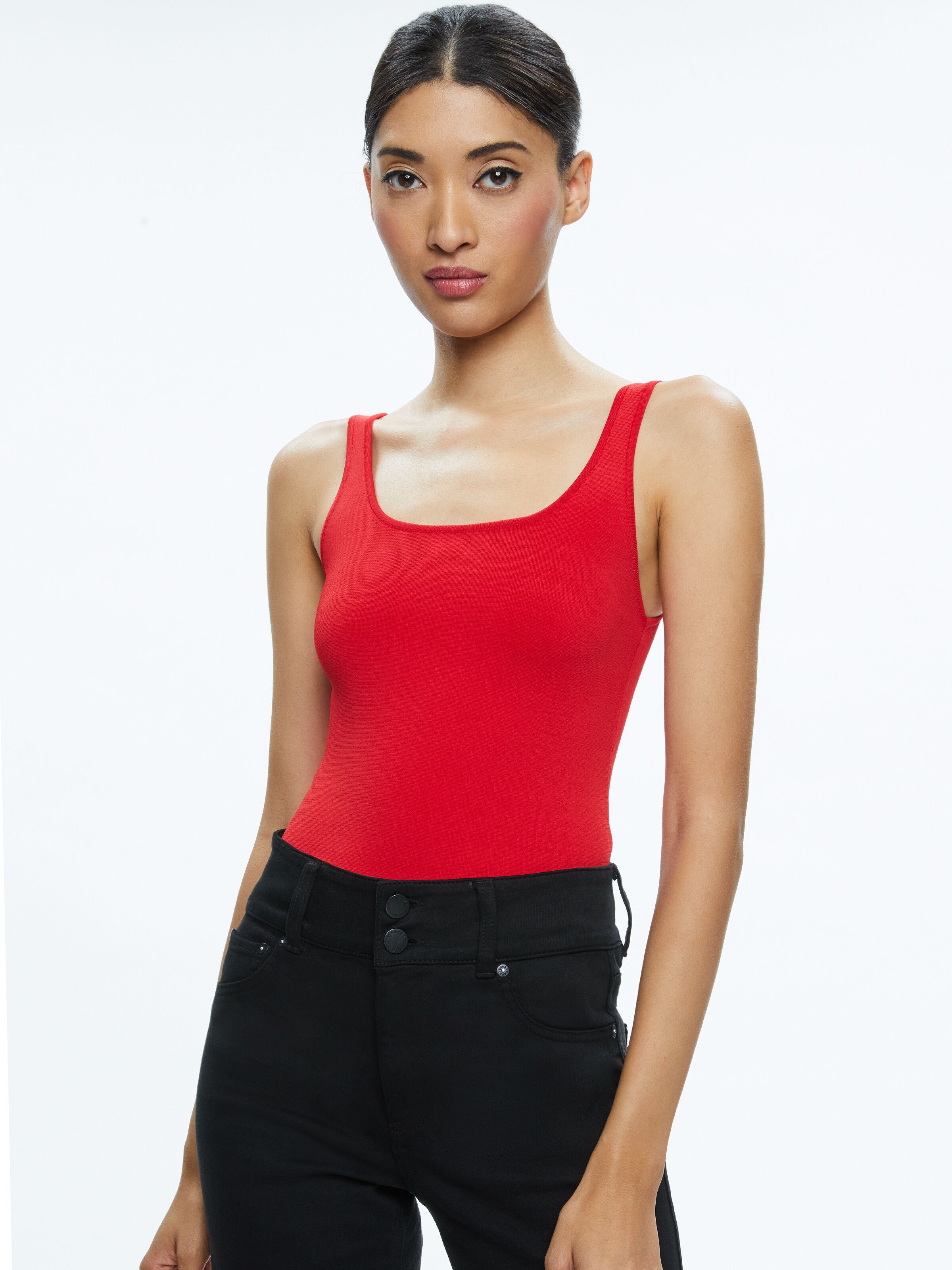 DARYN SWEATER TANK-BRIGHT RUBY-ALICE + OLIVIA
