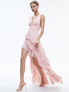 HOLLY LOW NECK ASYMMETRIC RUFFLED MAXI DRESS-MINERAL BLUE-ALICE + OLIVIA