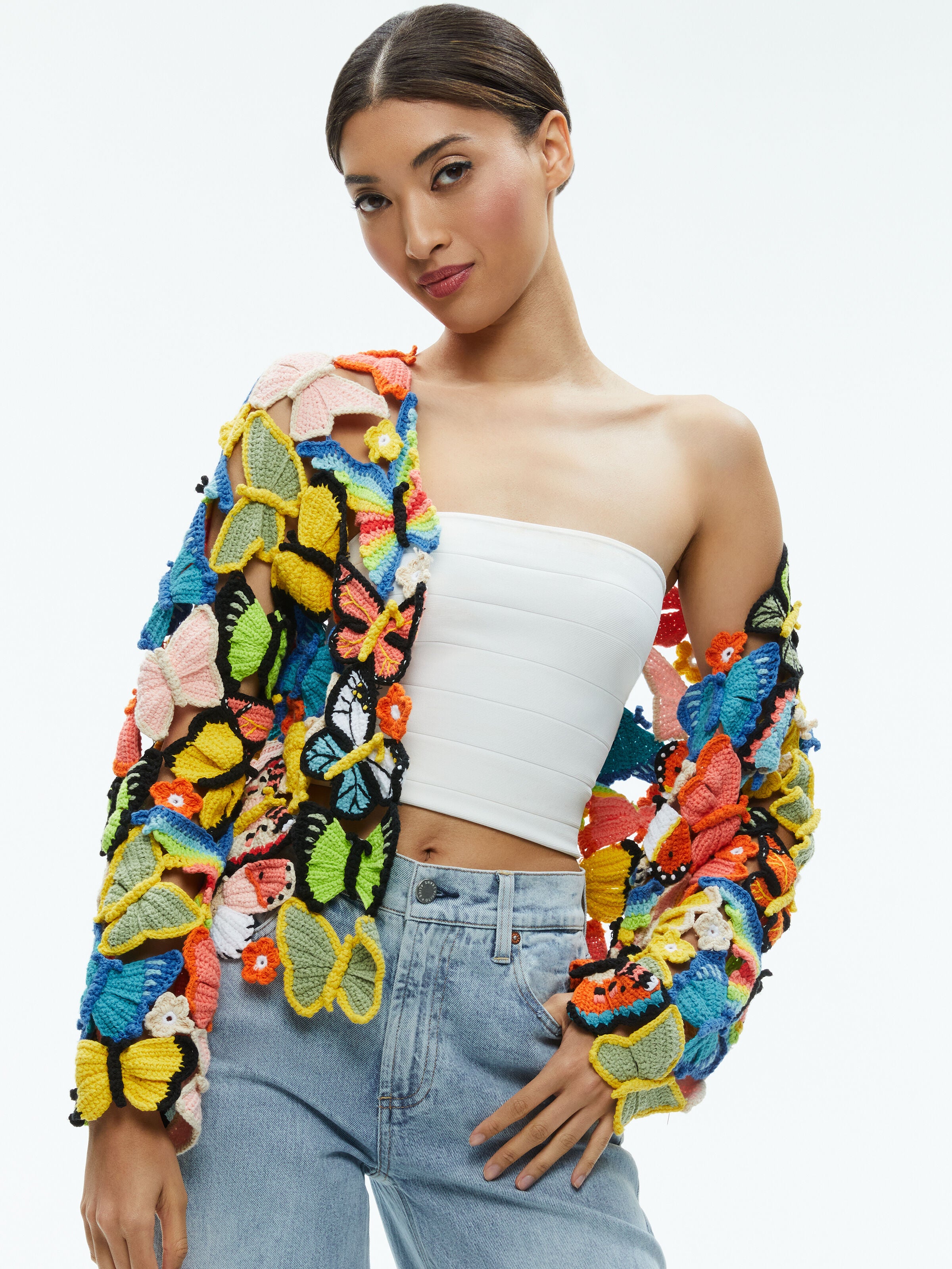 FAWN BUTTERFLY CROCHET CARDIGAN
