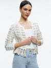 CARDIGAN TAWNA CON NASTRO-ALICE + OLIVIA