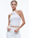 BESSIE HALTER TOP-BLACK/SOFT WHITE-ALICE + OLIVIA