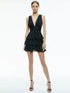 HOLLY RUFFLED MINI DRESS-Black-ALICE + OLIVIA