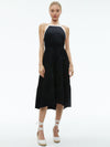 HARTLEY GATHERED MIDI DRESS-BLACK/OFF WHITE-ALICE + OLIVIA