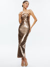 FIFI SEQUIN STRAPLESS MAXI DRESS-TAN/BRONZE-ALICE + OLIVIA