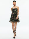 COLLEN SPAGHETTI STRAP MINI DRESS-BLUSH KISS BLACK-ALICE + OLIVIA
