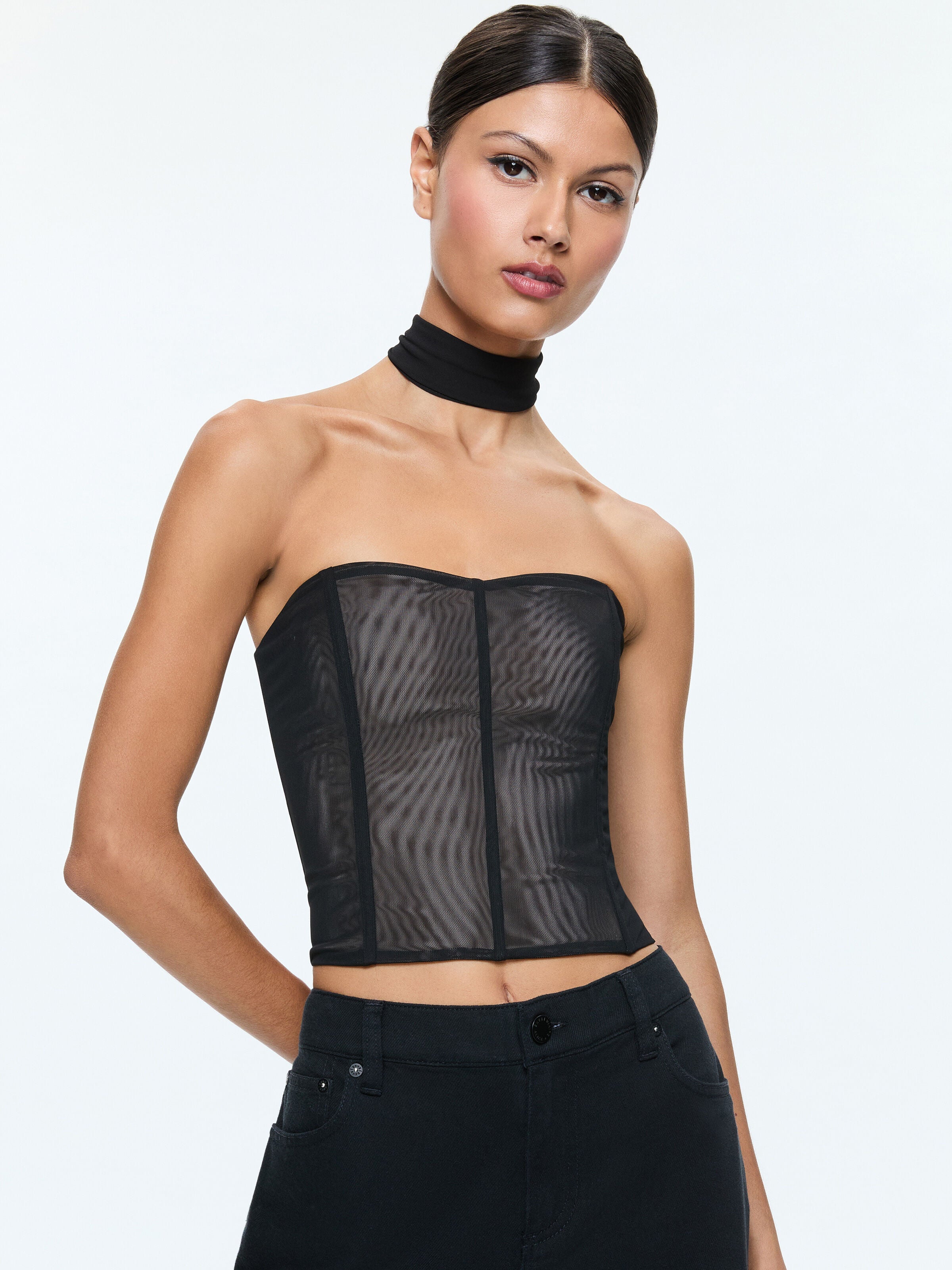 AVELINE BUSTIER-Black-ALICE + OLIVIA