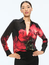 BRADY SILK BLOUSE-PEONY PETALS BRIGHT RUBY-ALICE + OLIVIA