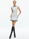 COLEY MINI DRESS-OFF WHITE/BLACK-ALICE + OLIVIA