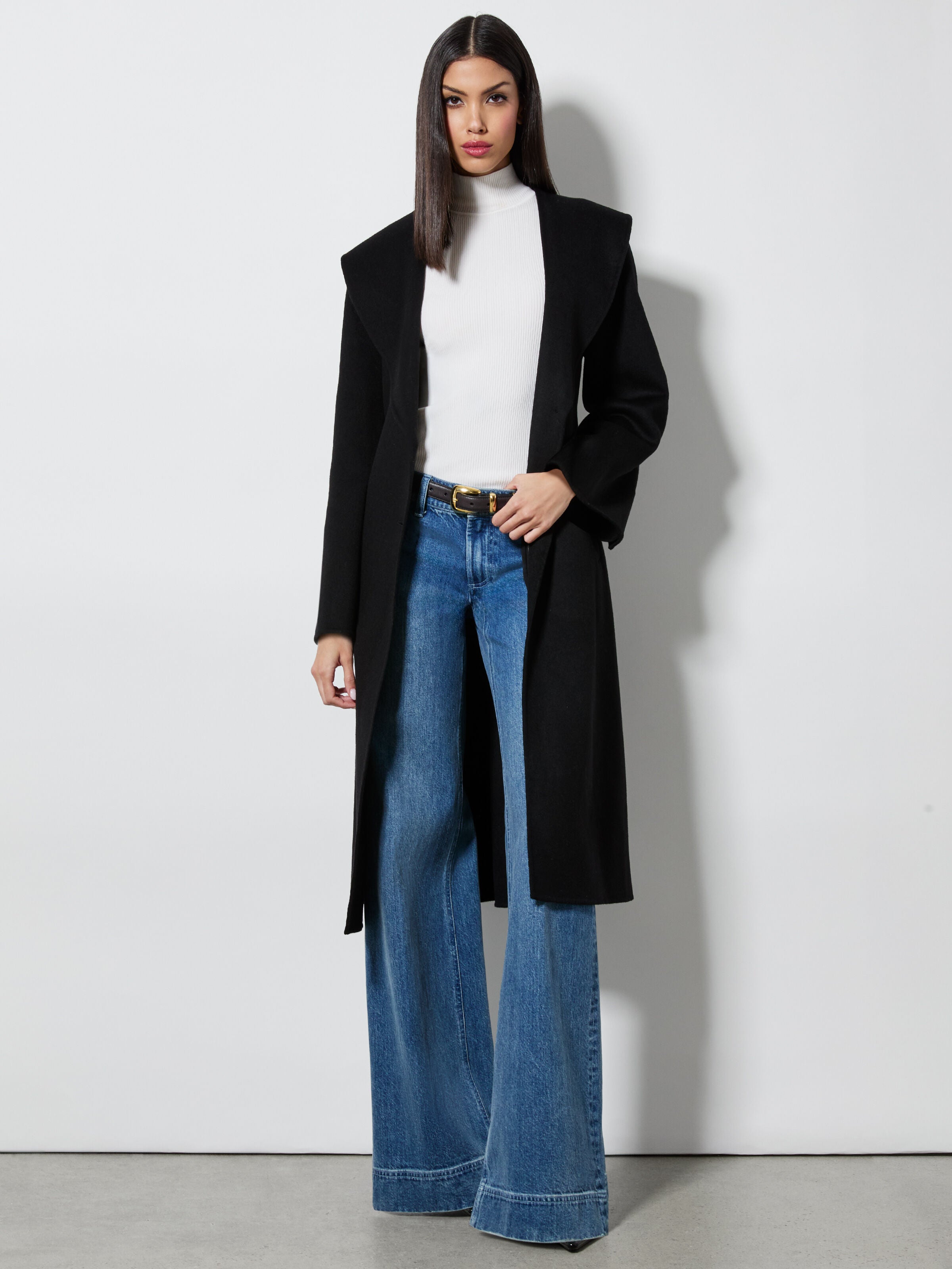 MARCELENE MIDI COAT-Black-ALICE + OLIVIA