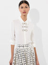 WILLA PLACKET BOW TOP-Black-ALICE + OLIVIA