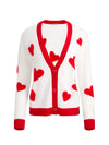 BRADLEY STACEFACE CARDIGAN-SOFT WHITE/BRIGHT RUBY-ALICE + OLIVIA