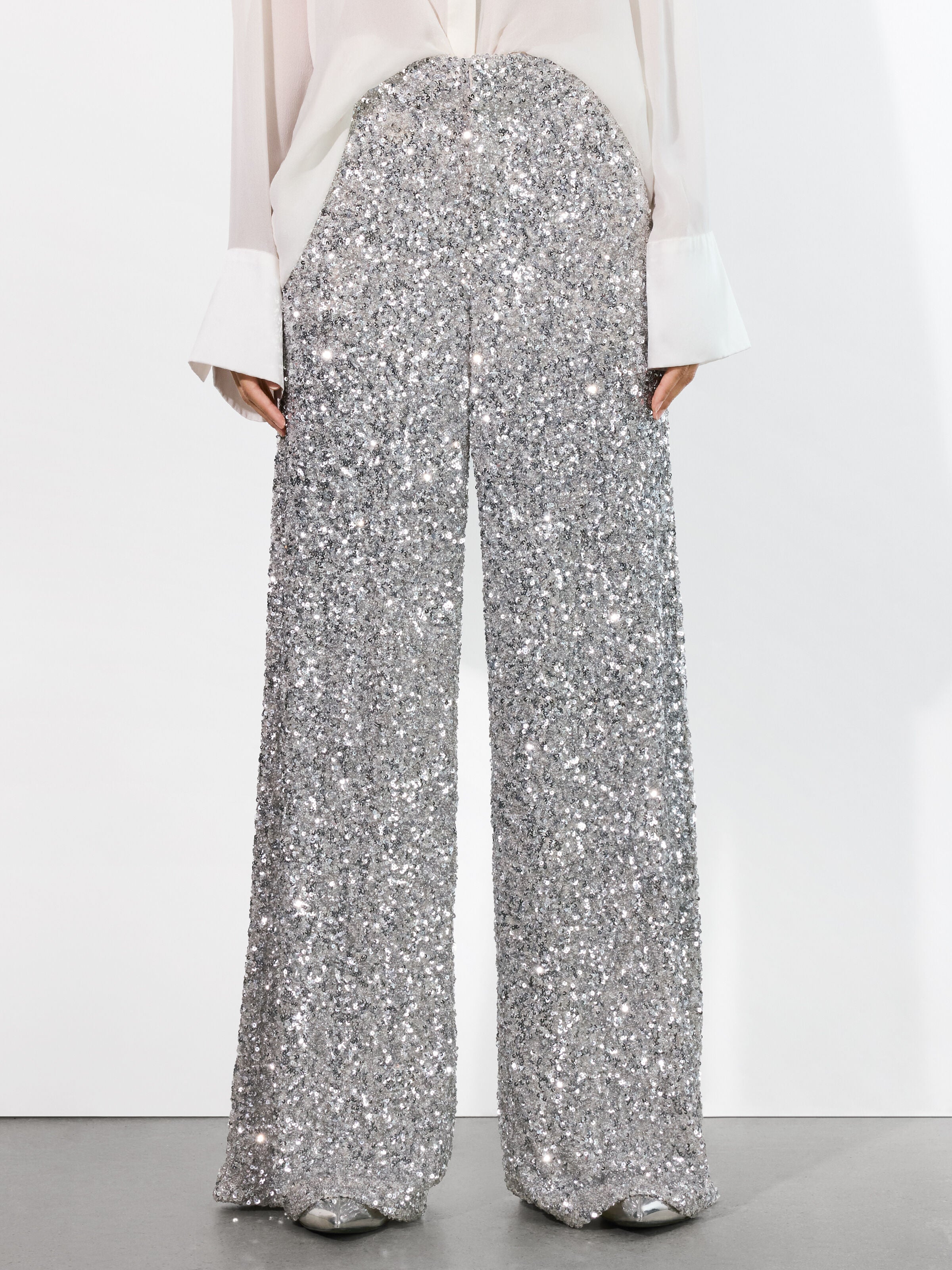 MAME SEQUIN PANT-SILVER-ALICE + OLIVIA