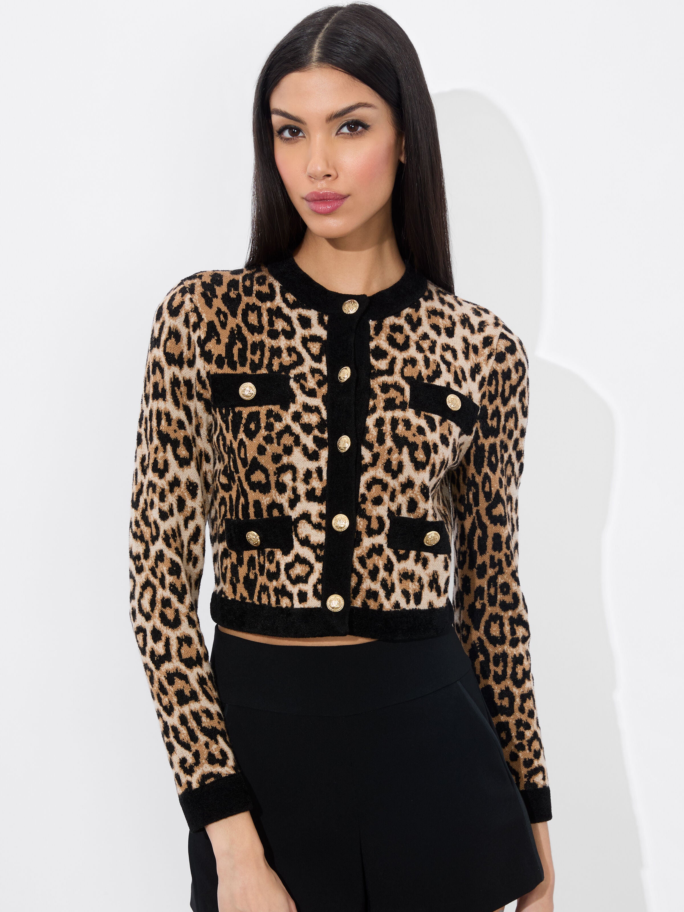 CLAIRA LEOPARD CARDIGAN-CATWALK MULTI-ALICE + OLIVIA
