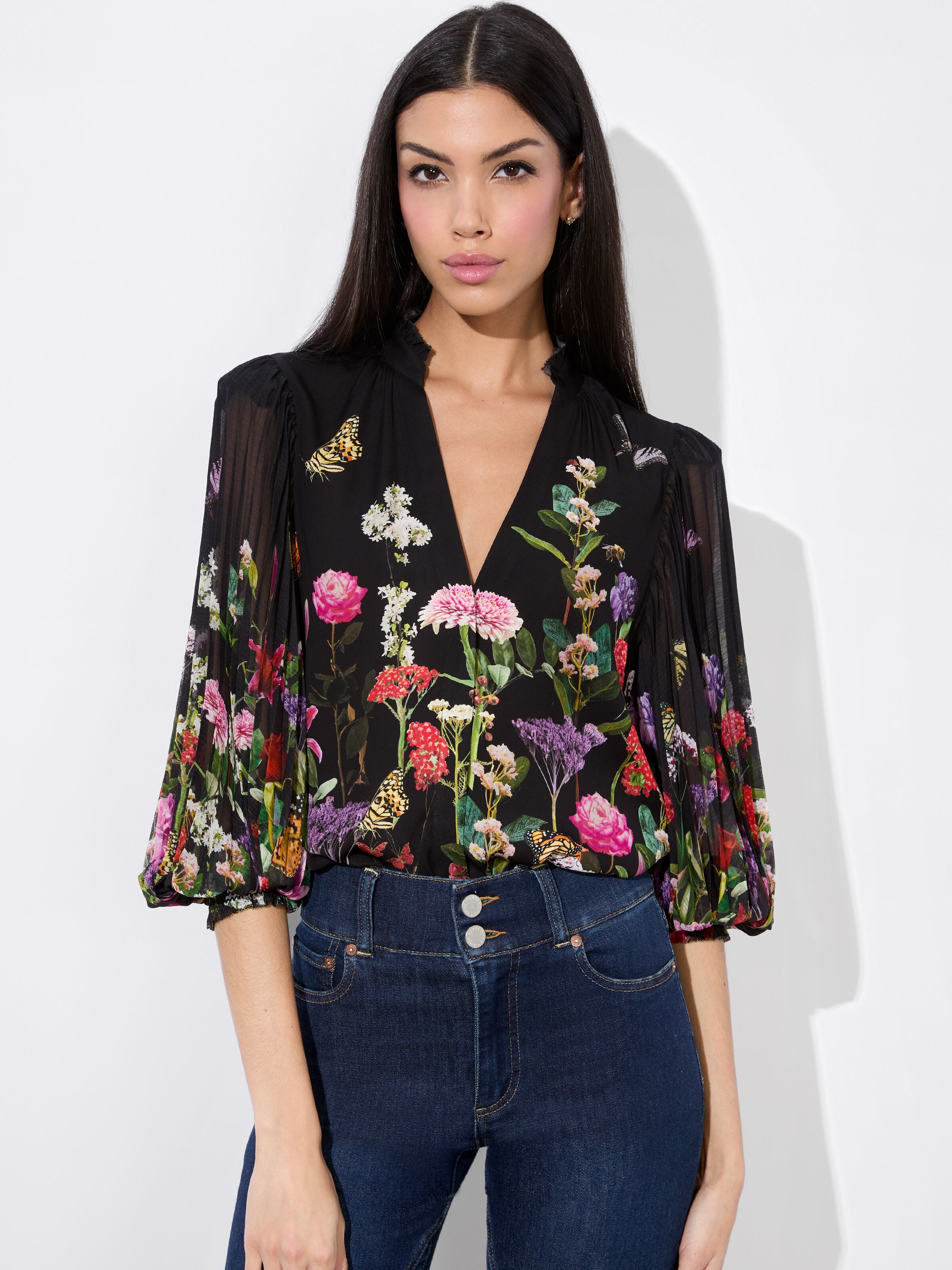 ILAN BUTTON FRONT BLOUSE-SECRET GARDEN-ALICE + OLIVIA
