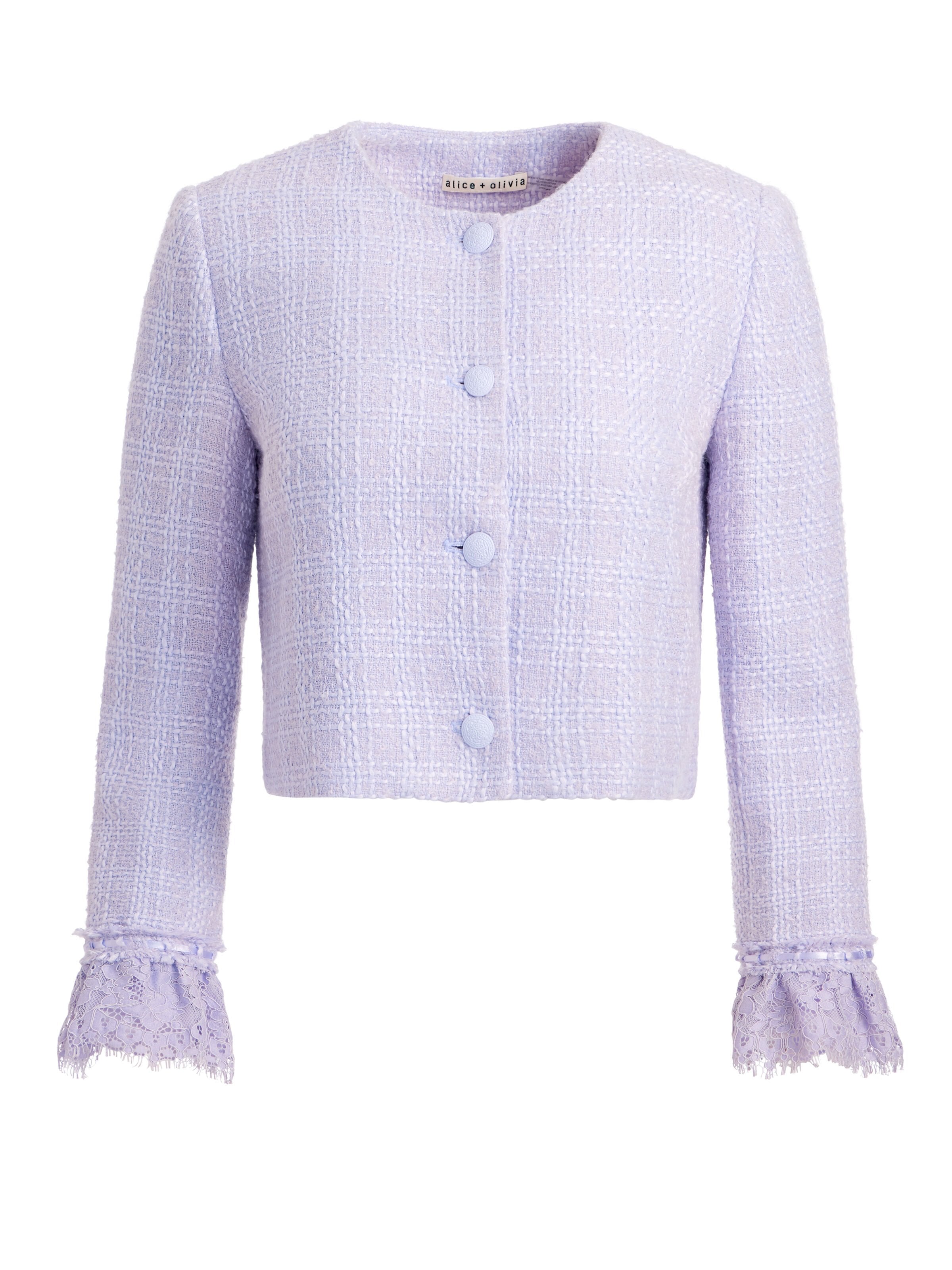 MILLIE RUFFLE SLV BOX JACKET-LILAC-ALICE + OLIVIA