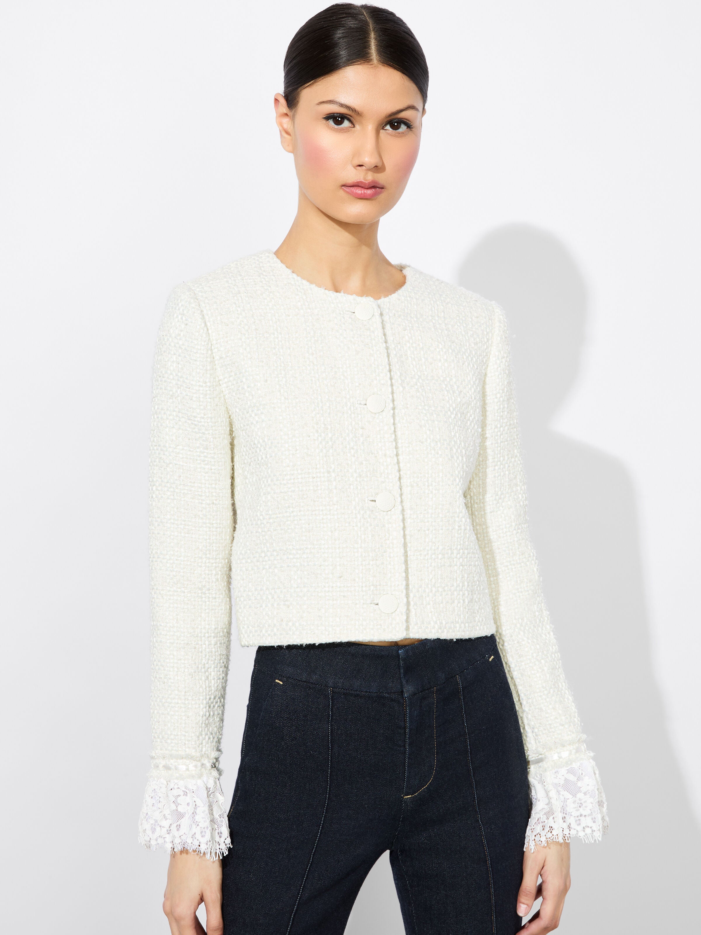 MILLIE RUFFLE SLV BOX JACKET-LILAC-ALICE + OLIVIA