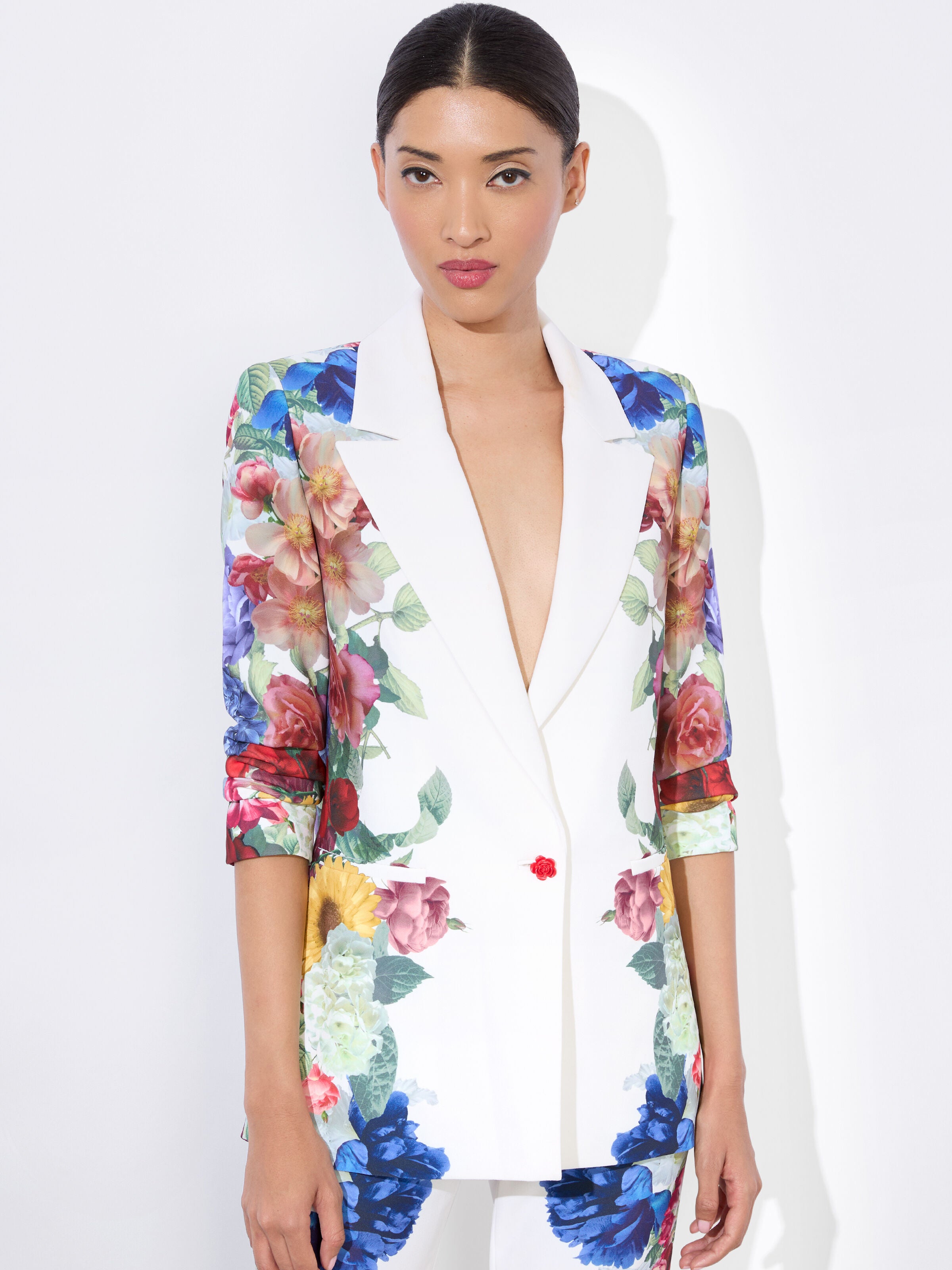 DENNY BOYFRIEND BLAZER-GARDEN BRUNCH BLACK-ALICE + OLIVIA