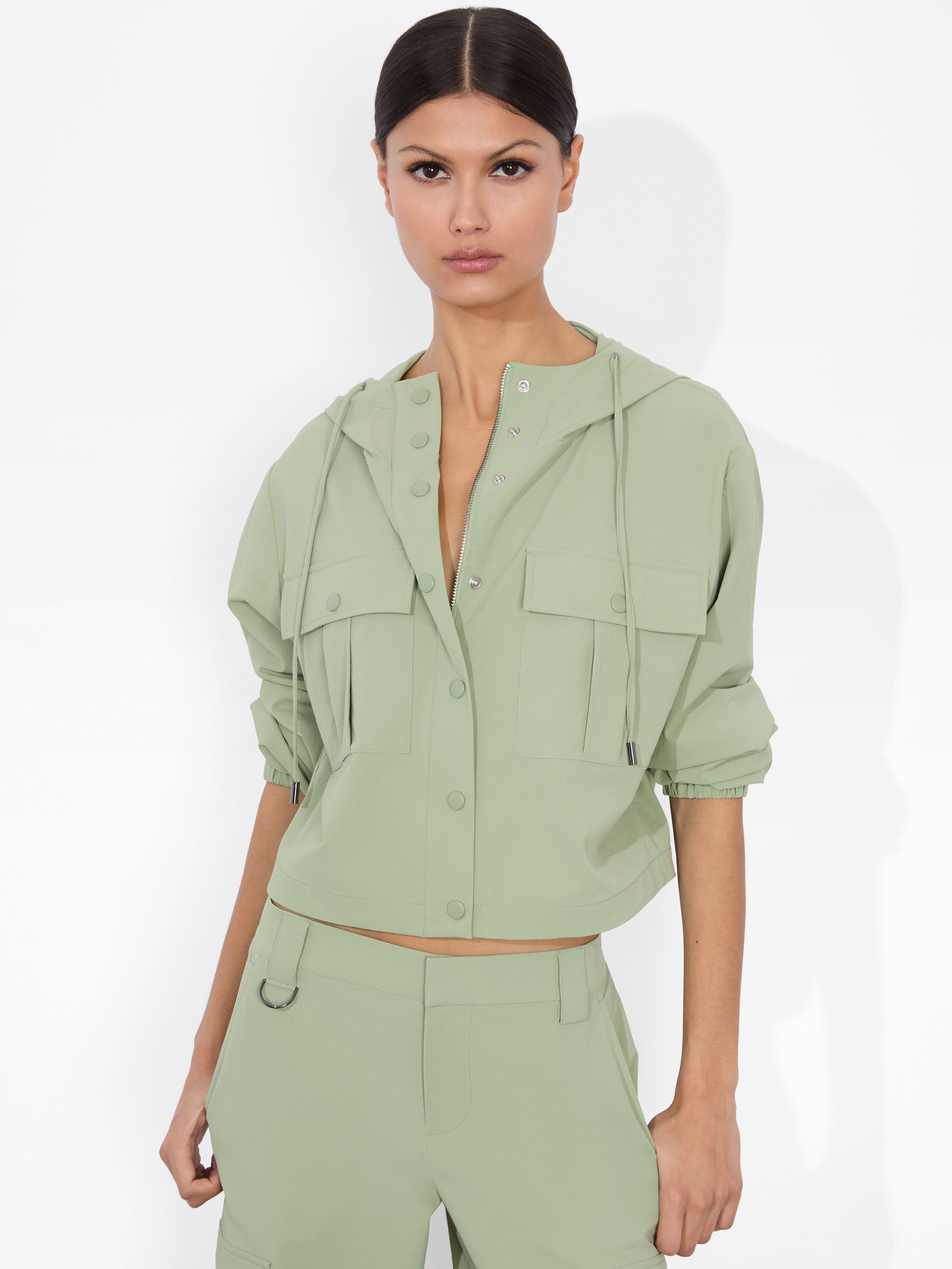 JAMES CROPPED PARKA-SAGE-ALICE + OLIVIA