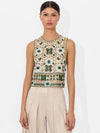 AMAL EMBELLISHED TANK-OFF WHITE MULTI-ALICE + OLIVIA