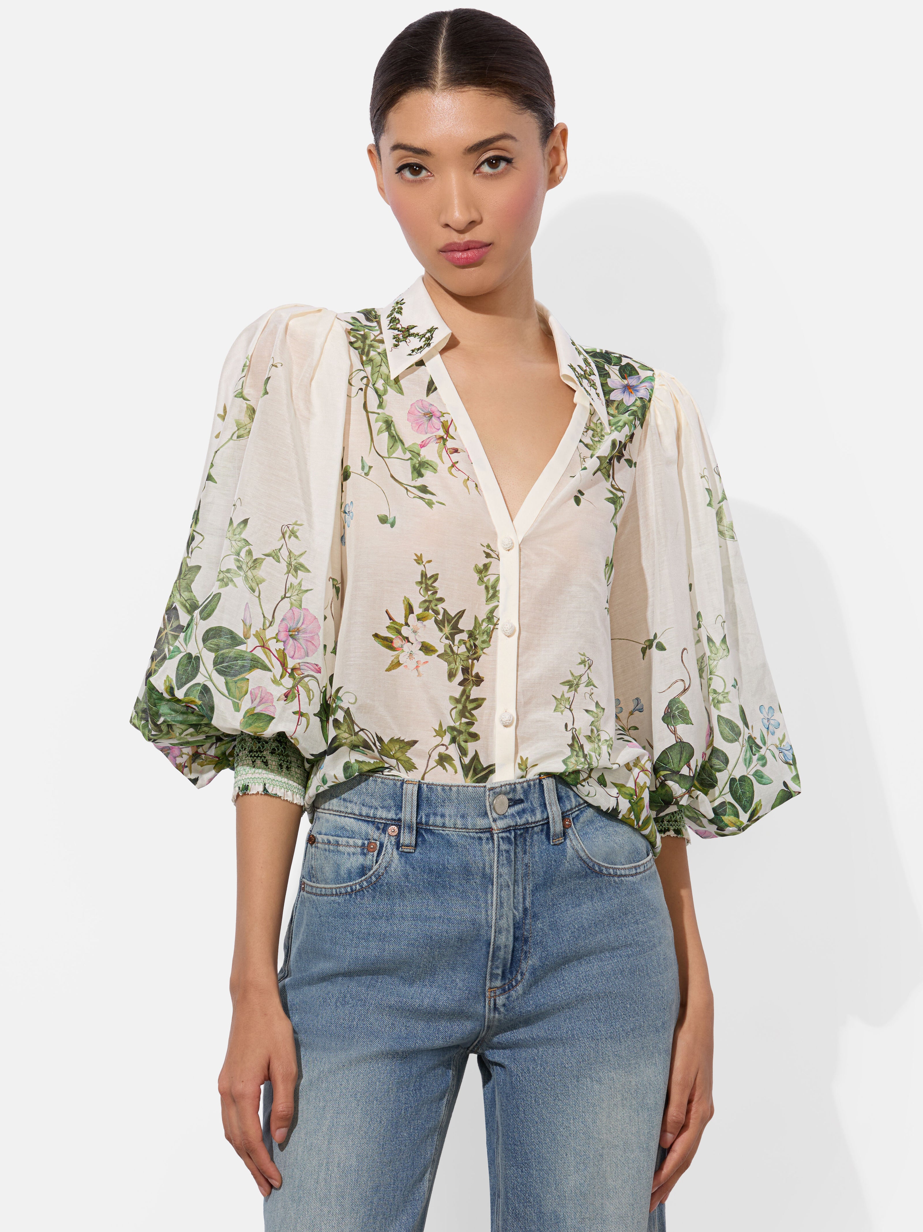 CHARIS BLOUSE-IVY ROMANCE-ALICE + OLIVIA