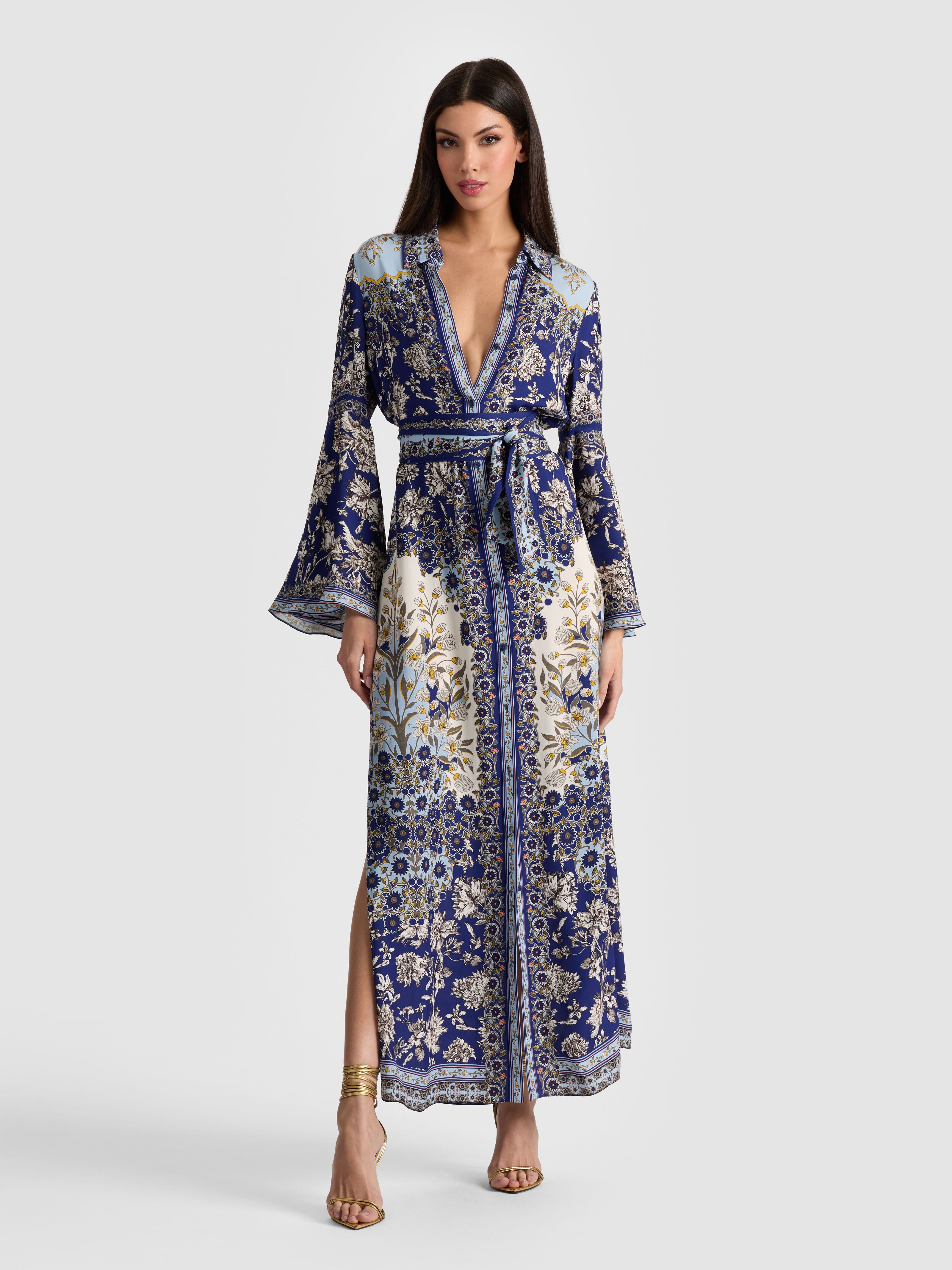 CHASSIDY BELL SLEEVE DRESS-FOREVERMORE-ALICE + OLIVIA