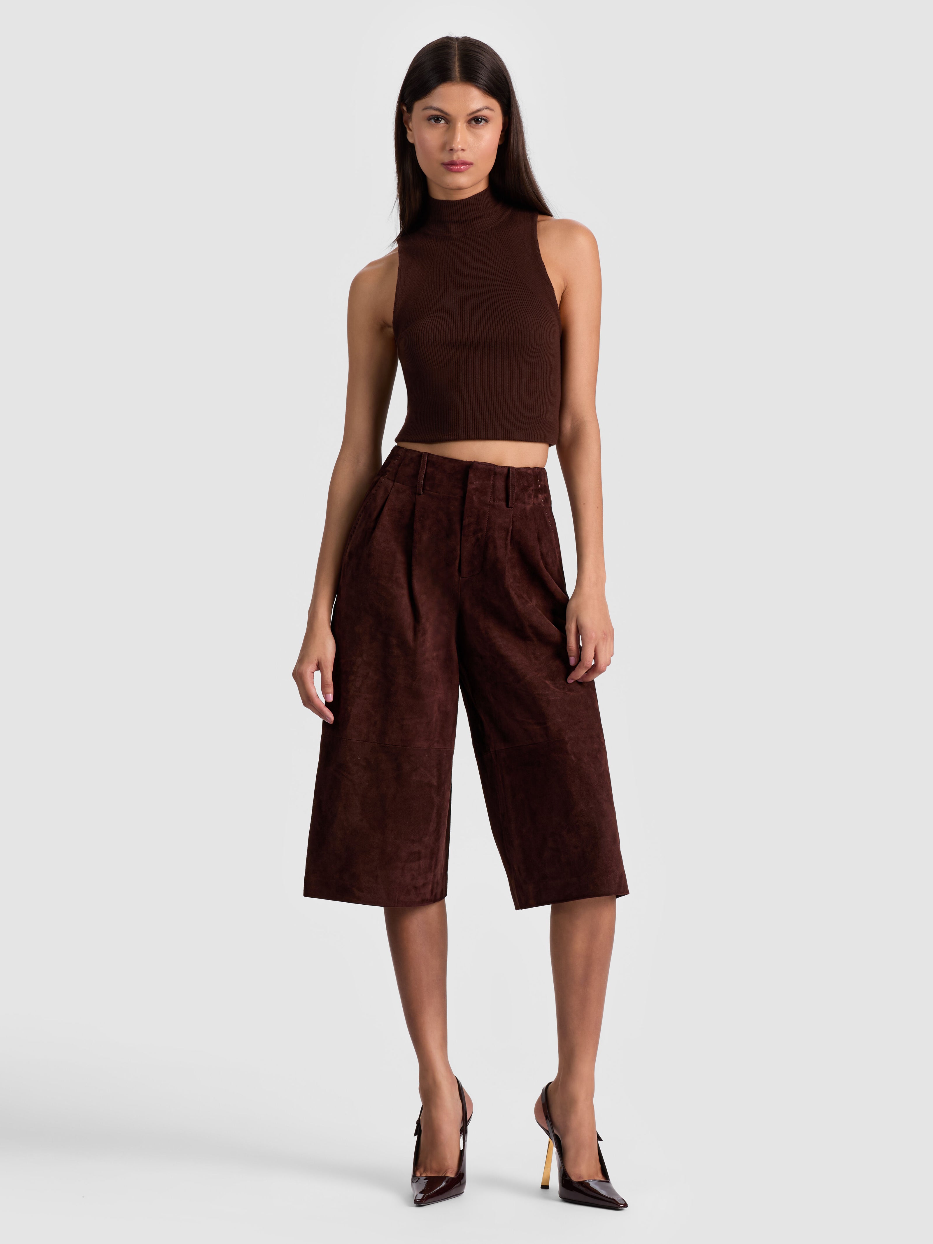 ELOISE SUEDE LONG SHORT-ALICE + OLIVIA