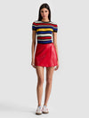 TONI VEGAN MINI SKIRT-PERFECT RUBY-ALICE + OLIVIA