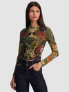 DELAINA MESH TOP-FORBIDDEN FOREST-ALICE + OLIVIA