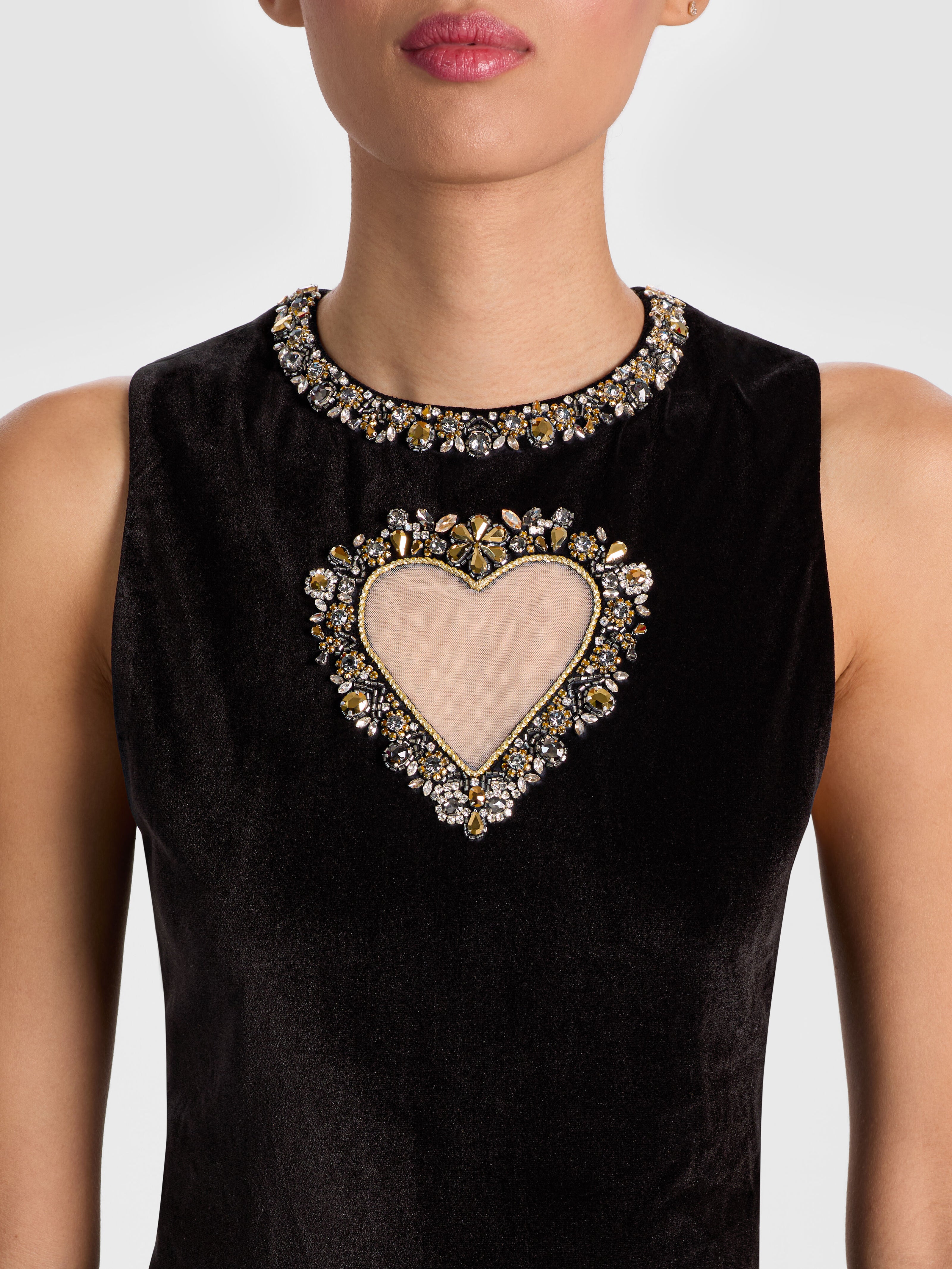 ELLA VELVET MINI DRESS-Black-ALICE + OLIVIA