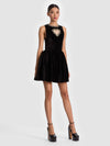 ELLA VELVET MINI DRESS-Black-ALICE + OLIVIA