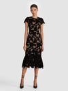 CLOVER OPEN BACK MIDI DRESS-Black-ALICE + OLIVIA