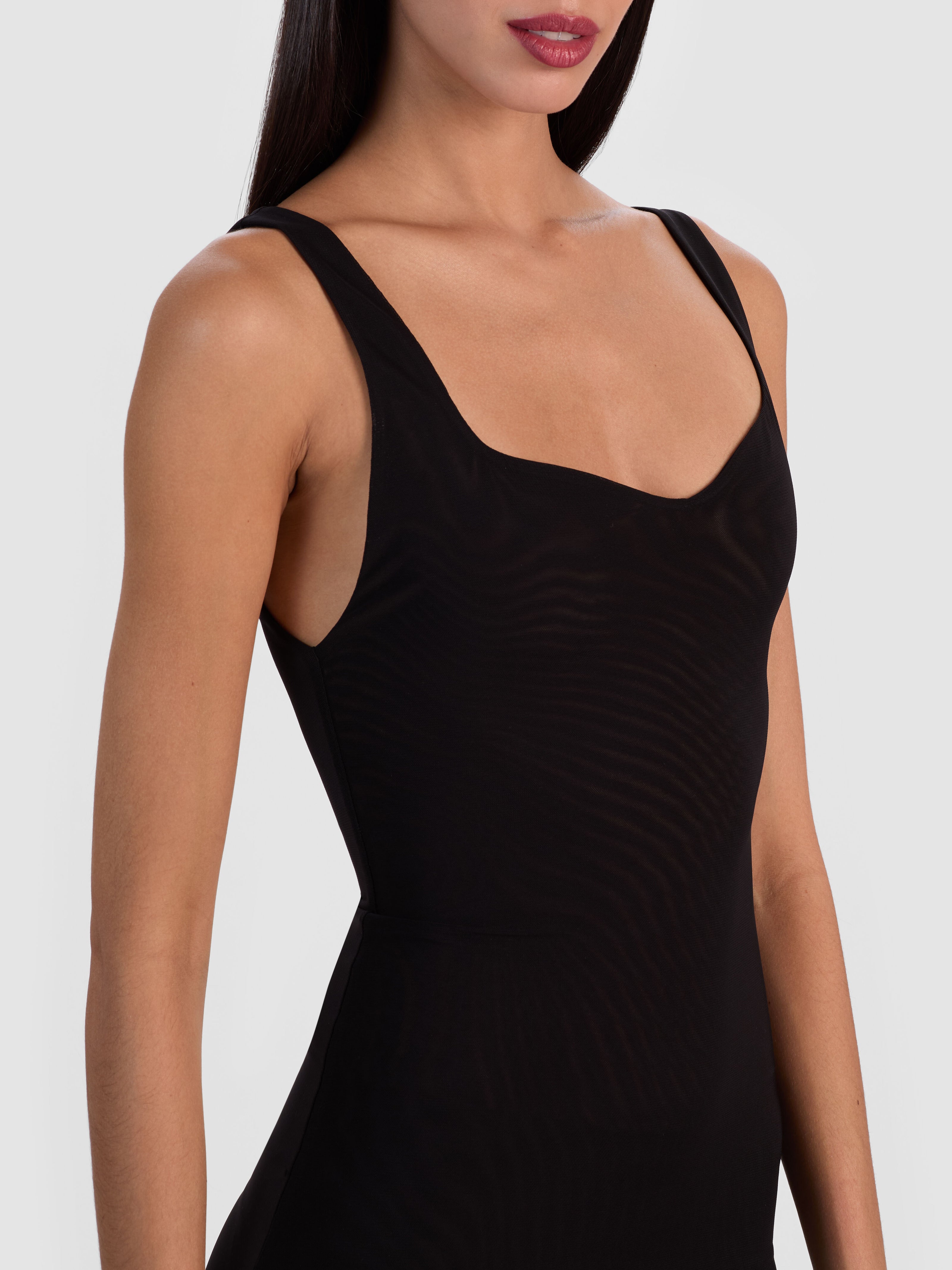 EVE MESH MINI DRESS-Black-ALICE + OLIVIA