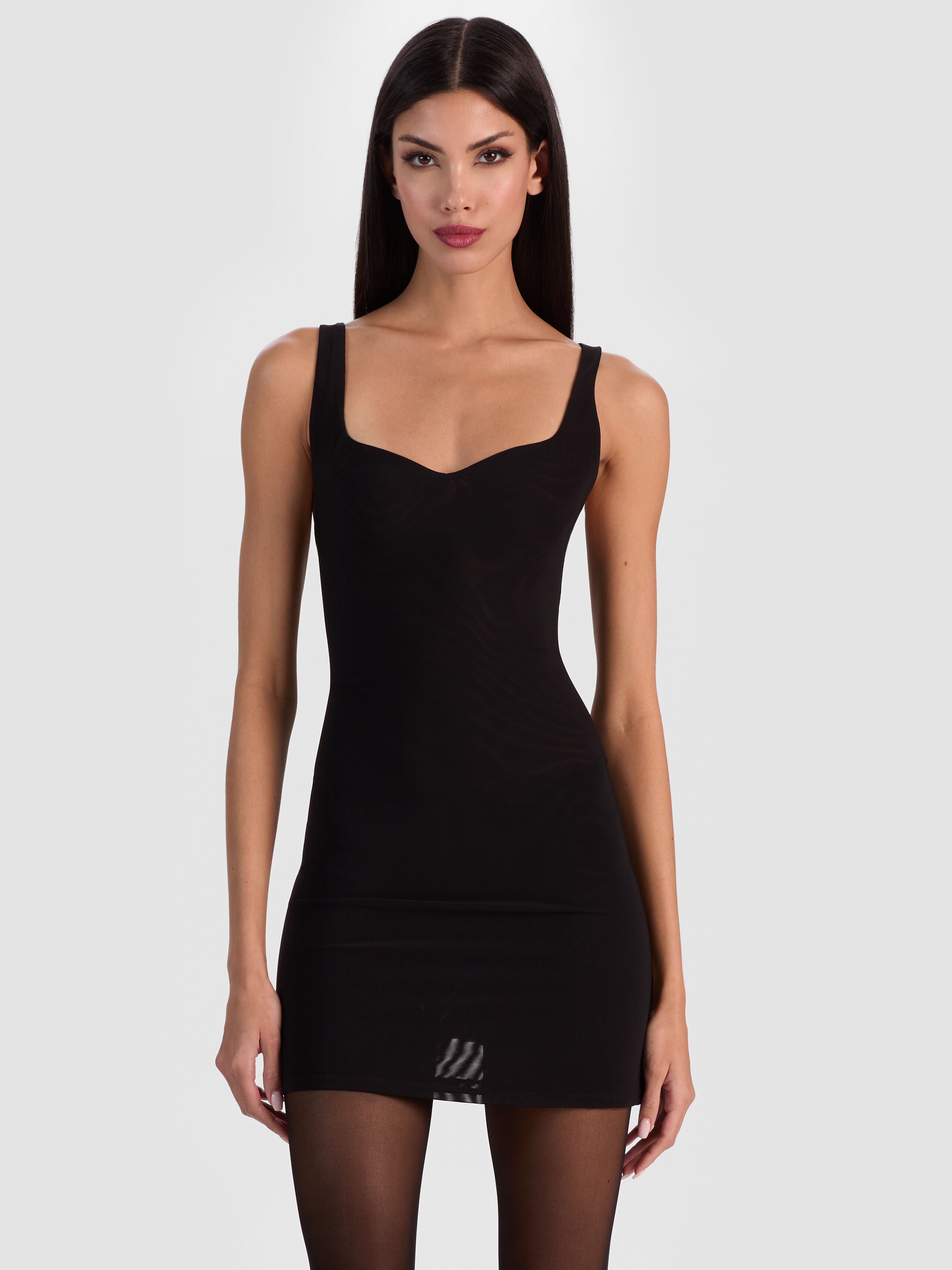 EVE MESH MINI DRESS-Black-ALICE + OLIVIA