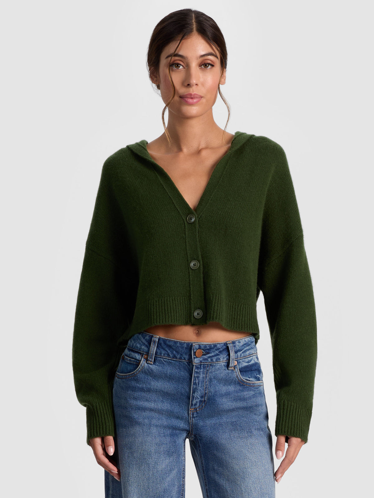 CARDIGAN COREY IN CASHMERE CON CAPPUCCIO-ALICE + OLIVIA