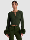 CARDIGAN CON POLSINI IN PELLICCIA SINTETICA DOLLIE-ALICE + OLIVIA