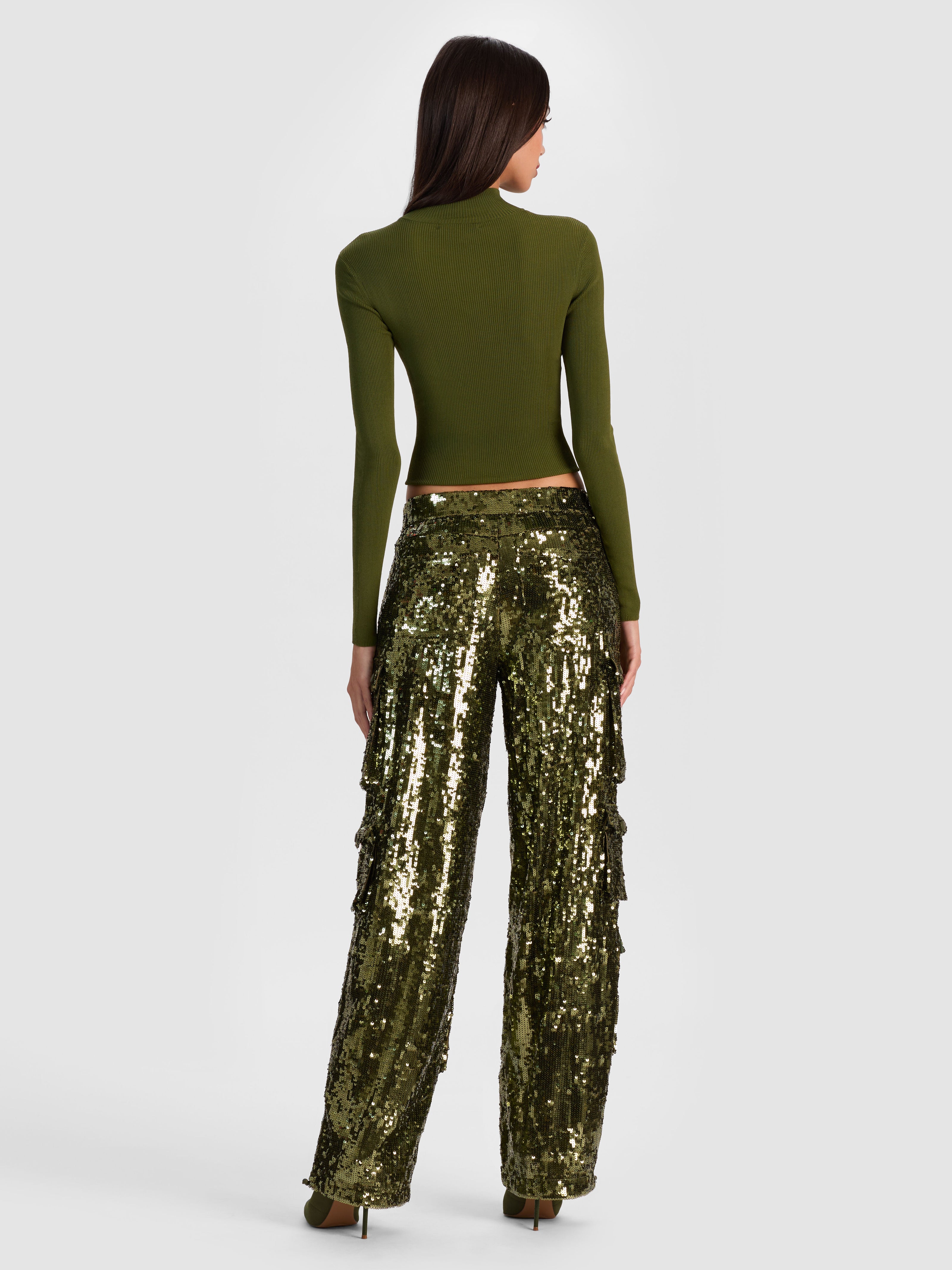 PANTALONI CARGO OLYMPIA CON PAILLETTES-ALICE + OLIVIA