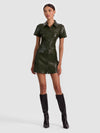 JAMIE VEGAN MINI DRESS-DARK OLIVE-ALICE + OLIVIA